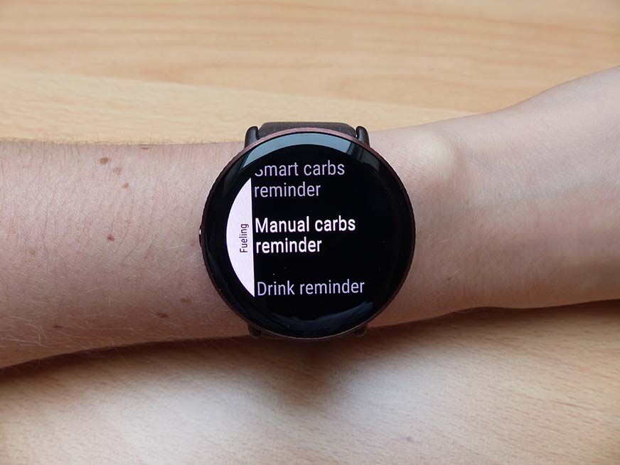 Man sieht die Funktion Fuel Wise auf der Polar Ignite 3.